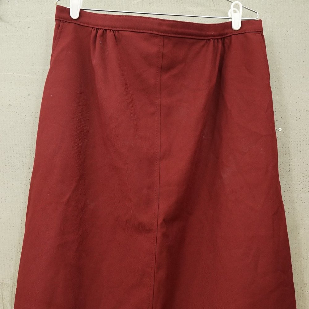 Vintage Maroon Polyester Skirt Levi Strauss Levis 28" Long 38" Waist.